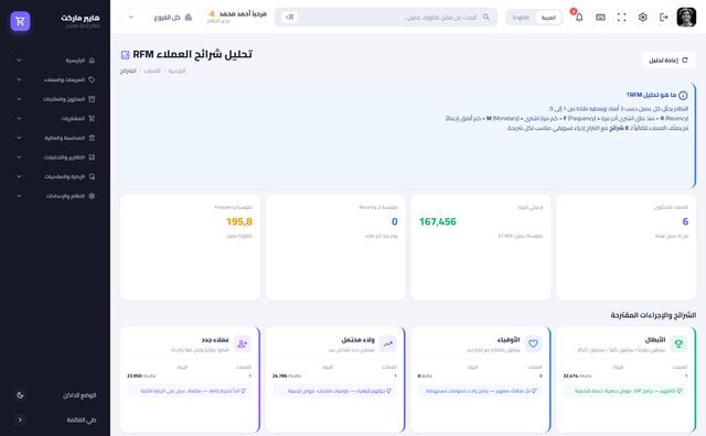 تحليل شرائح العملاء RFM