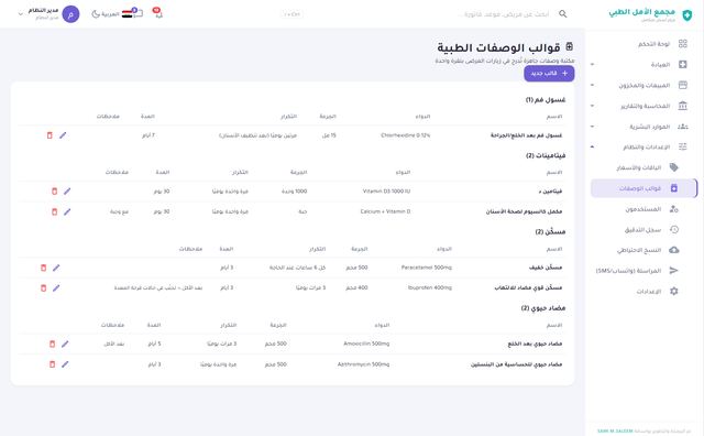 قوالب الوصفات