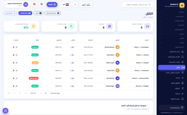 النقل المدرسي والمسارات